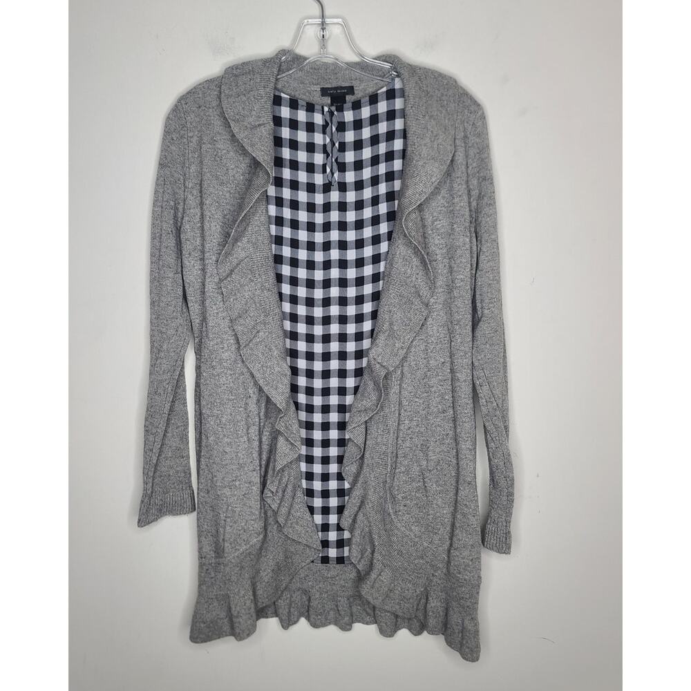 Only Mine wool cashmere ruffled long sleeve cardigan sweater - XS